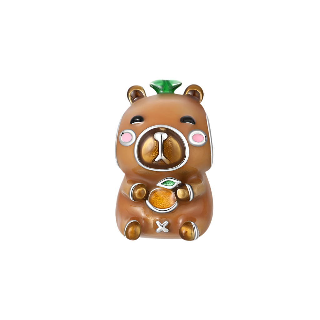 Charm Capybara sentado| Plata 925 | Compatible con Pandora