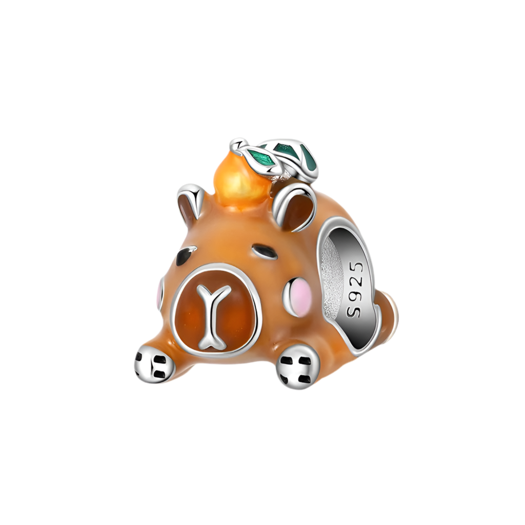 Charm Capybara tumbado| Plata 925 | Compatible con Pandora