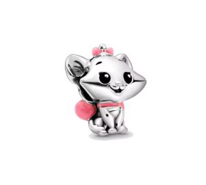 Ciondolo a forma di gattino ispirato alla Disney | Argento Sterling 925 | Compatibile con Pandora 