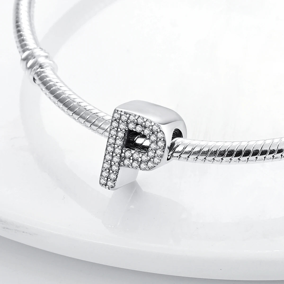 Ciondolo con alfabeto P | Argento 925 | Compatibile con Pandora