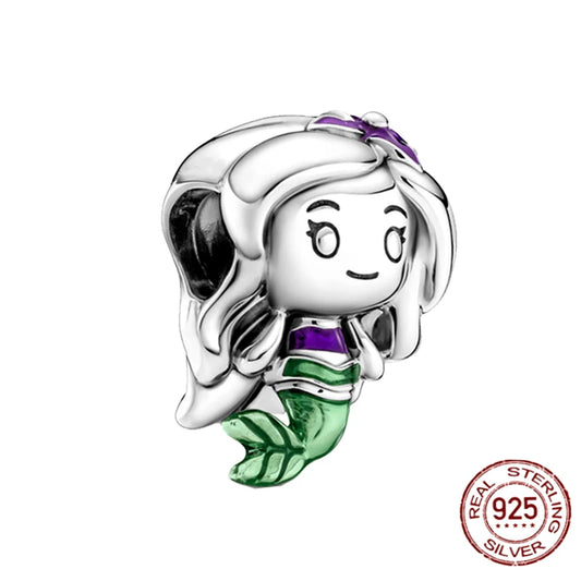 Charm Princesa Ariel Sirenita Inspirado en Disney | Plata 925 | Compatible con Pandora