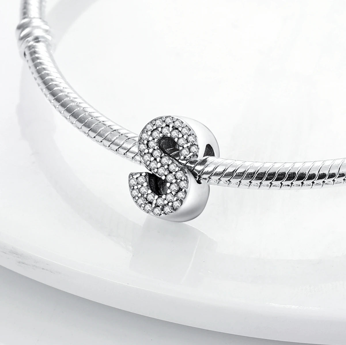 Ciondolo con alfabeto S | Argento 925 | Compatibile con Pandora