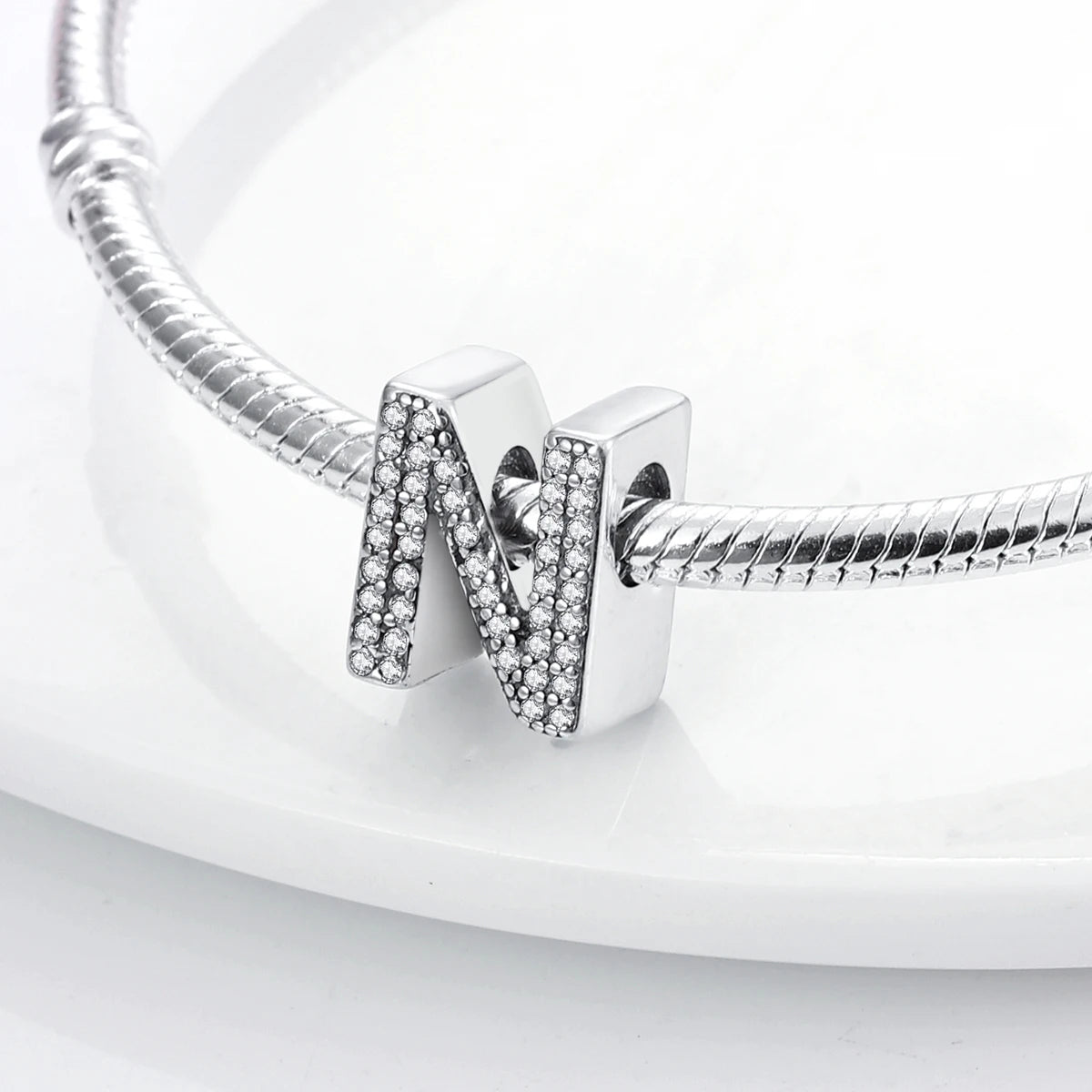 Ciondolo con alfabeto N | Argento 925 | Compatibile con Pandora