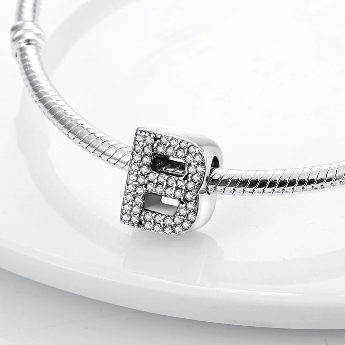 Ciondolo con alfabeto B | Argento 925 | Compatibile con Pandora