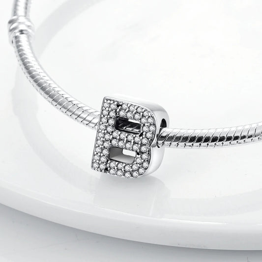 Ciondolo con alfabeto B | Argento 925 | Compatibile con Pandora