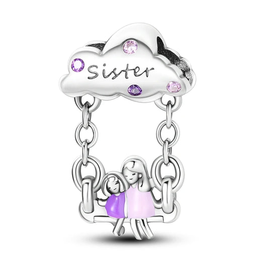 Charm Colgante Hermana Columpio | Plata 925 | Compatible con Pandora