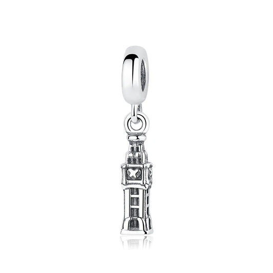 Charm Colgante Big Ben | Plata 925 | Compatible con Pandora