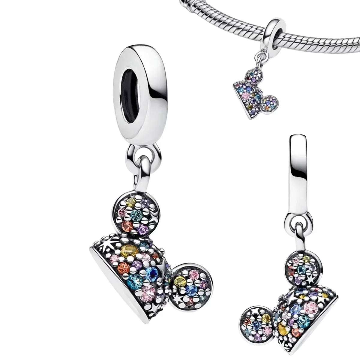 Charm Colgante Orejas Mickey | Plata 925 | Compatible con Pandora