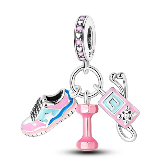 Charm Colgante Deporte Rosa | Plata 925 | Compatible con Pandora