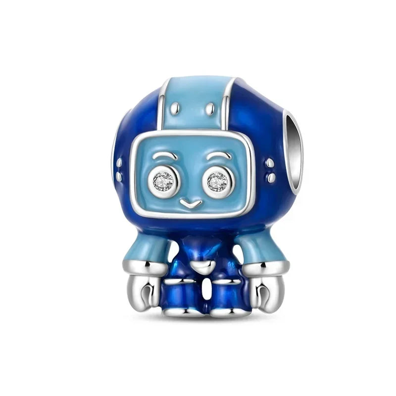 Charm Robot Azul | Plata 925 | Compatible con Pandora