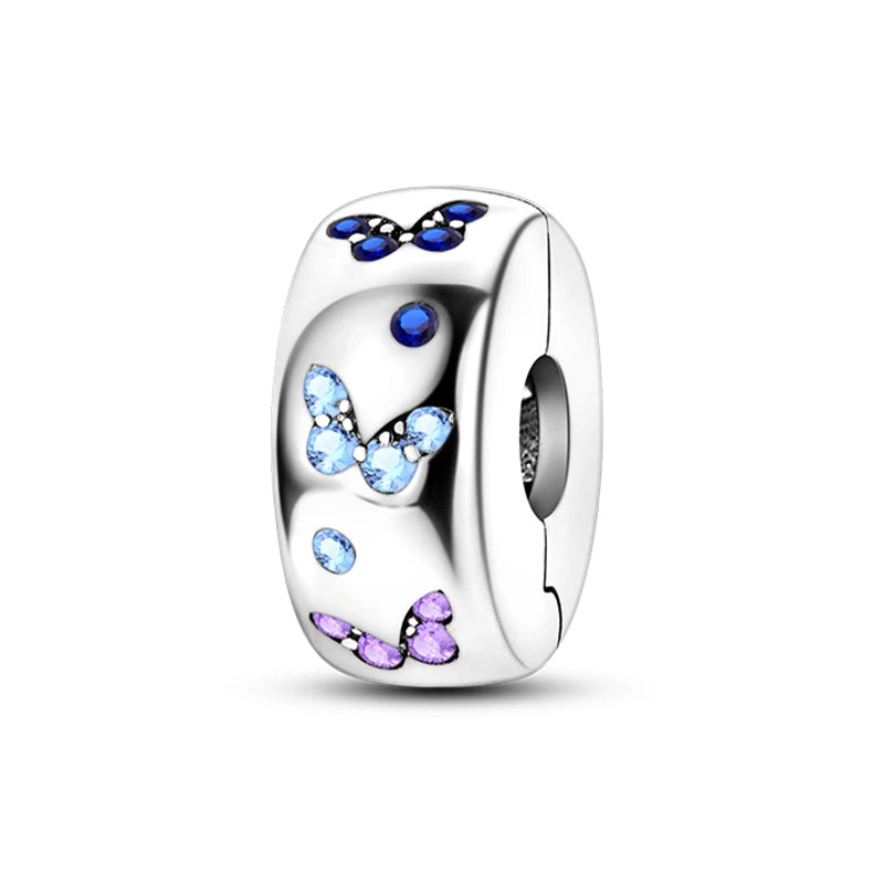 Charm Mariposas Azules y Lilas | Plata 925 | Compatible con Pandora