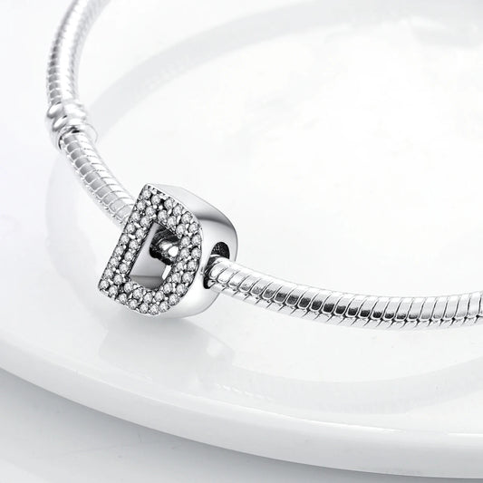 Ciondolo con alfabeto D | Argento 925 | Compatibile con Pandora