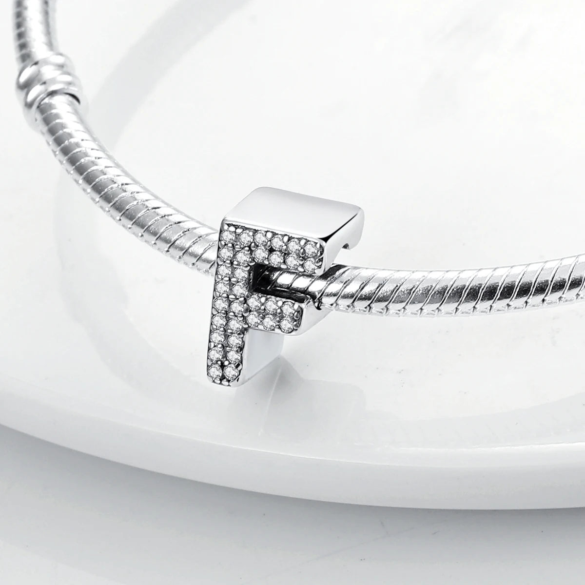 Ciondolo con alfabeto F | Argento 925 | Compatibile con Pandora