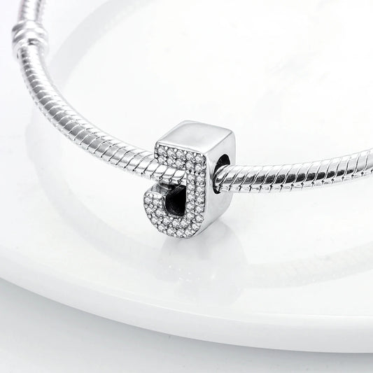 Ciondolo con alfabeto J | Argento 925 | Compatibile con Pandora