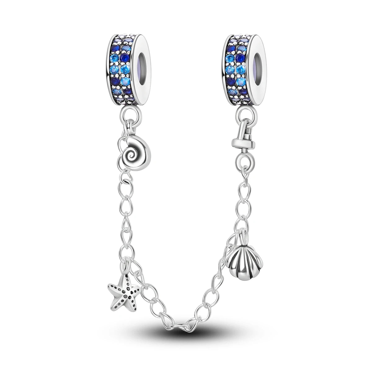 Charm Cadena Seguridad Viaje | Plata 925 | Compatible con Pandora
