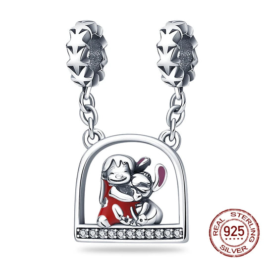 Charm Colgante Lilo & Stitch Inspirado en Disney | Plata 925 | Compatible con Pandora