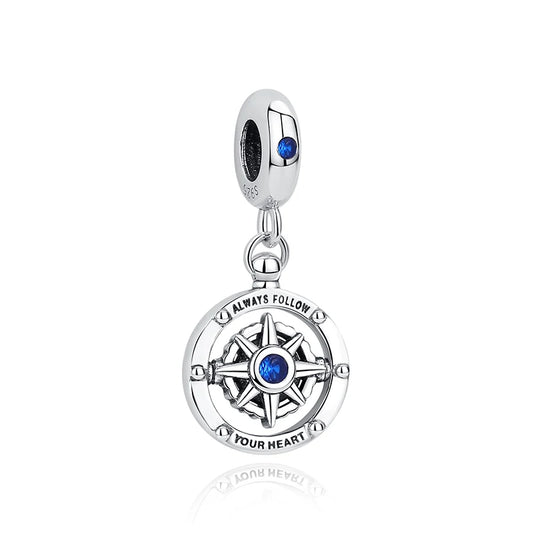 Charm Colgante Brujula | Plata 925 | Compatible con Pandora