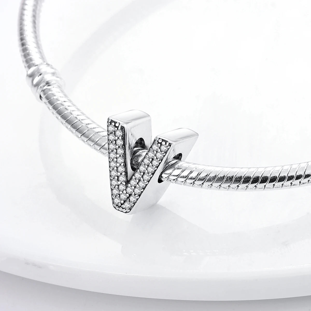 Charm Abecedario V | Plata 925 | Compatible con Pandora