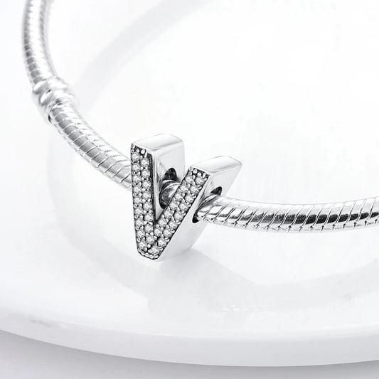Charm Abecedario V | Plata 925 | Compatible con Pandora