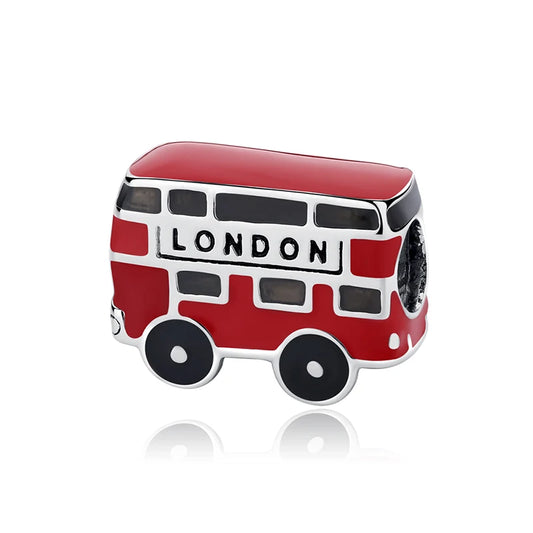 Charm Autobus Rojo London | Plata 925 | Compatible con Pandora