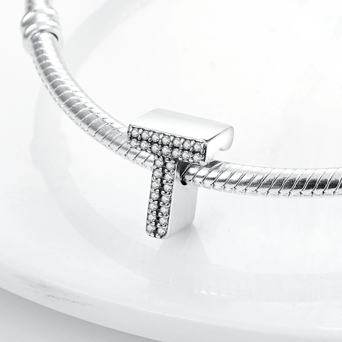 Charm Abecedario T | Plata 925 | Compatible con Pandora