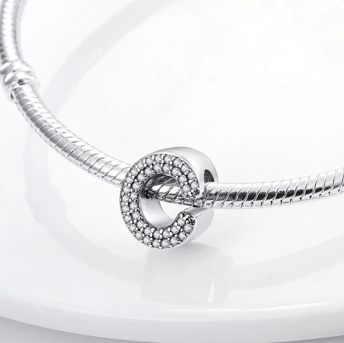 Ciondolo con alfabeto C | Argento 925 | Compatibile con Pandora
