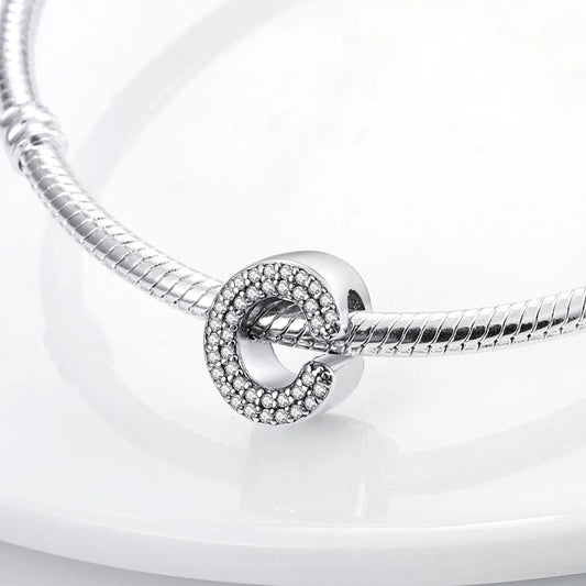 Ciondolo con alfabeto C | Argento 925 | Compatibile con Pandora