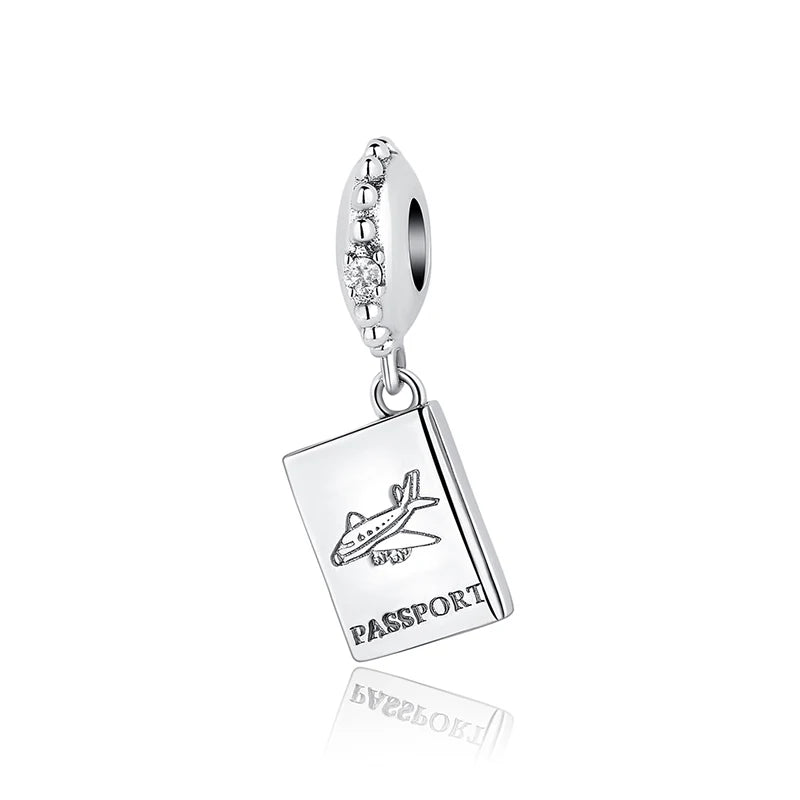 Charm Colgante Pasaporte de Viaje | Plata 925 | Compatible con Pandora