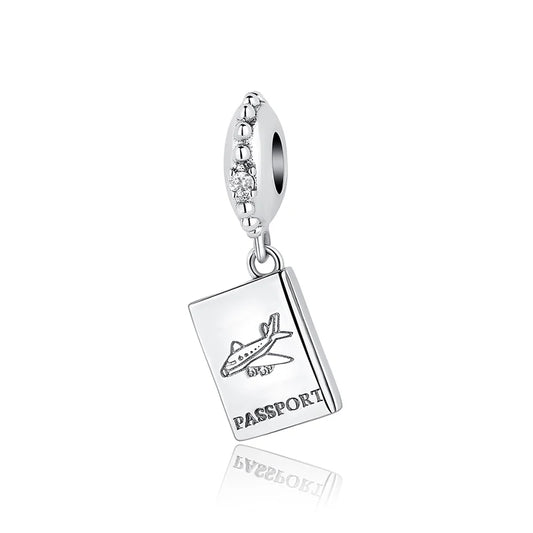 Charm Colgante Pasaporte de Viaje | Plata 925 | Compatible con Pandora