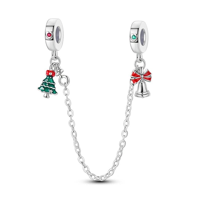 Charm Cadena de Seguridad Árbol Navidad | Plata 925 | Compatible con Pandora - La Vibra de la Semana